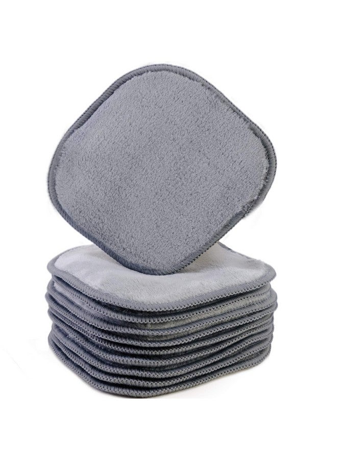 Premium Hypoallergenic Microfiber Fleece Makeup Remover And Facial Cleansing Cloth 5 X 5 In 10 Pack (Gray)