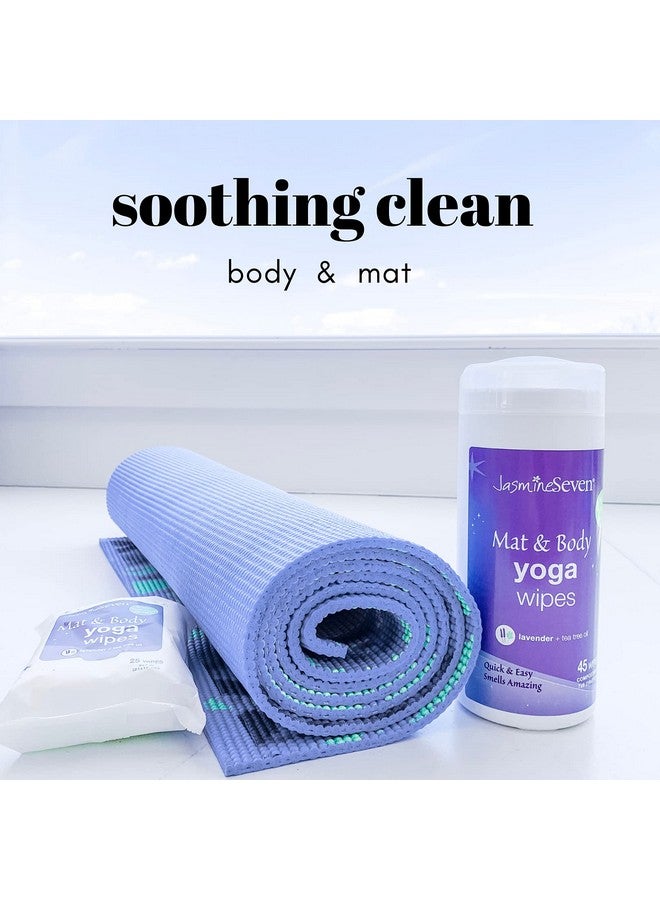 Yoga Mat Wipes Natural Lavender Set Of 4 (25 Wipes Per Pack) = 100 Wipes For Mat And Body By Jasmine Seven