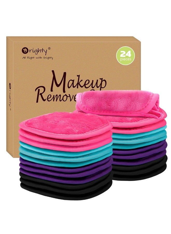 Makeup Remover Cloths 24 Pack Makeup Removal Face Cleaning Cloth Reusable Makeup Remover Pads Remove Instantly Dirt With Just Water 5 X 5 In