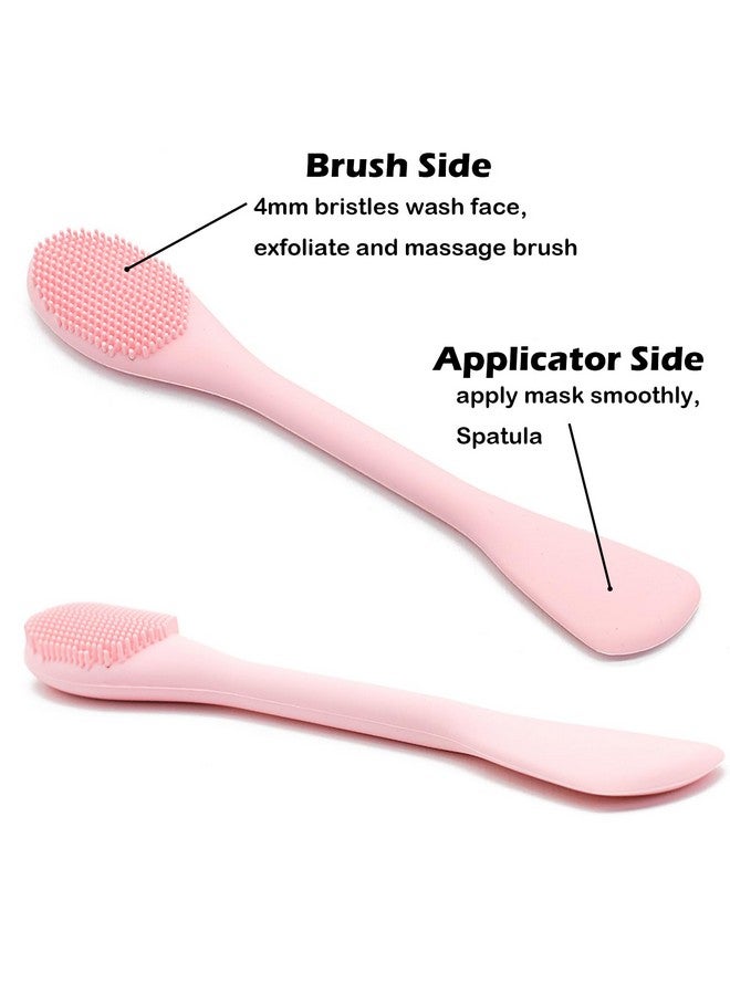 Facial Cleansing Brush 2 In 1 Silicone Face Mask Brush & Face Scrubber For Exfoliating Massaging Remove Blackheads Makeup Skincare Removal Applicator For Mud Clay Body Lotion Diy Mask
