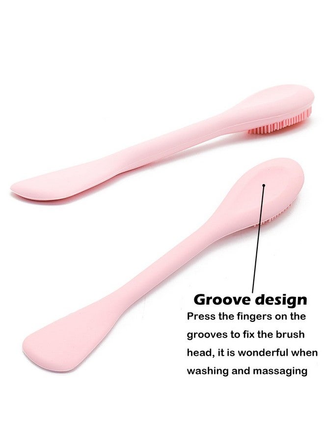 Facial Cleansing Brush 2 In 1 Silicone Face Mask Brush & Face Scrubber For Exfoliating Massaging Remove Blackheads Makeup Skincare Removal Applicator For Mud Clay Body Lotion Diy Mask