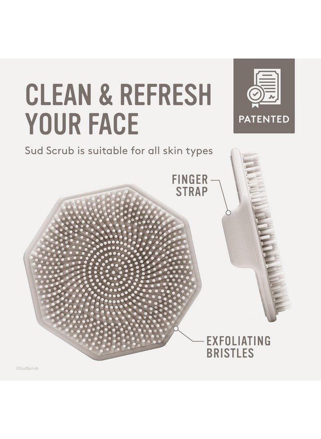 ® Antimicrobial Silicone Face Scrubber 1 Pack Gentle Face Exfoliator For Sensitive Skin Eco Friendly Facial Cleansing Brush Exfoliating Face Brush For Men And Women (Clay)