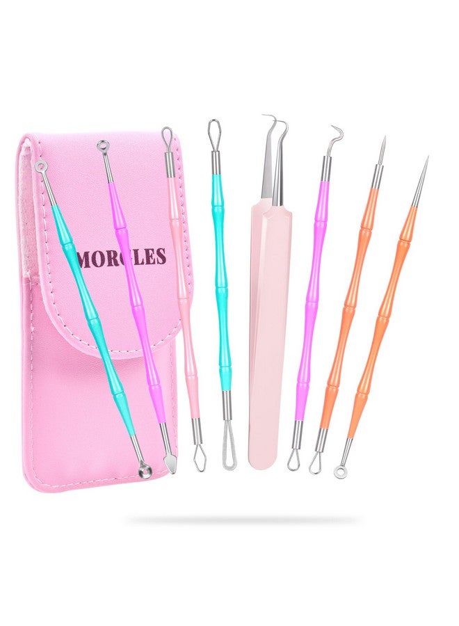 Pimple Popper Tool Kit Morgles 14Heads Professional Stainless Acne Zit Popper Extraction Tools For Facial Nose With Leather Case