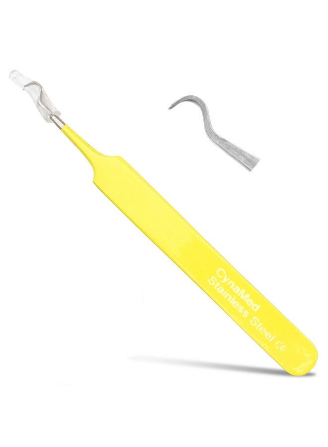 Blackhead Tweezer Professional Curved Steel Tip Surgical Comedone & Splinter Extractor. Ideal Blemish & Acne Remover Tool Means Flawless Facial Skin (Yellow)