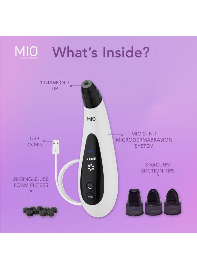 Mio Diamond Tip Microdermabrasion Blackhead Remover Pore Cleansing & Resurfacing System Reduces Acne Scars Wrinkles And Exfoliates For Clearer Skin