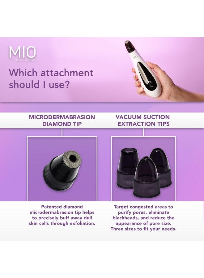 Mio Diamond Tip Microdermabrasion Blackhead Remover Pore Cleansing & Resurfacing System Reduces Acne Scars Wrinkles And Exfoliates For Clearer Skin