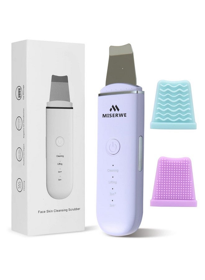 Skin Scrubber Face Skin Spatula Facial Scrubber Spatula For Deep Cleansing Blackhead Remover Pore Cleaner With 4 Modes (Purple)