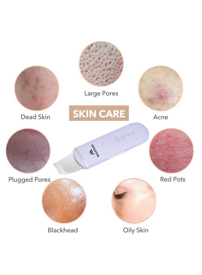 Skin Scrubber Face Skin Spatula Facial Scrubber Spatula For Deep Cleansing Blackhead Remover Pore Cleaner With 4 Modes (Purple)