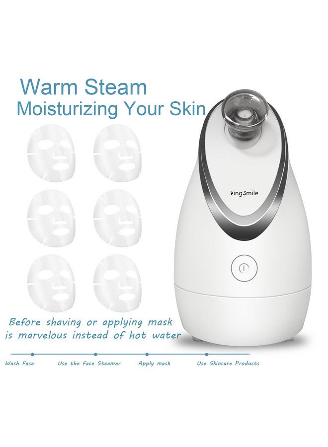 Face Steamer Nano Facial Steamer For Sinuses & Unclogs Pores Hot Steam Vaporizer For Home Facial Spa Face Humidifier For Clear Blackheads Acne Deep Clean 4 Piece Stainless Steel Skin Kit