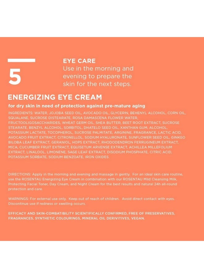 Rose Dew Energizing Eye Cream Regenerating And Rehydrating With Alpenrose Extract And Himalayan Cherry Oil Vegan 0.50 Fl. Oz.