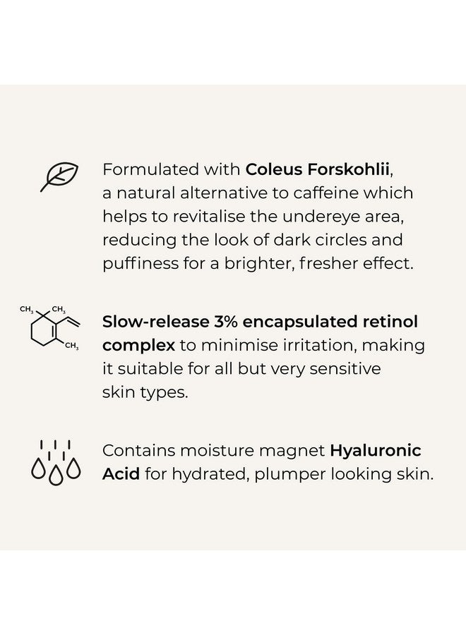 Wunderlift Night Retinol Eye Cream 3% Encapsulated Retinol Hyaluronic Acid And Coleus Forskohlii Vegan And Cruelty Free
