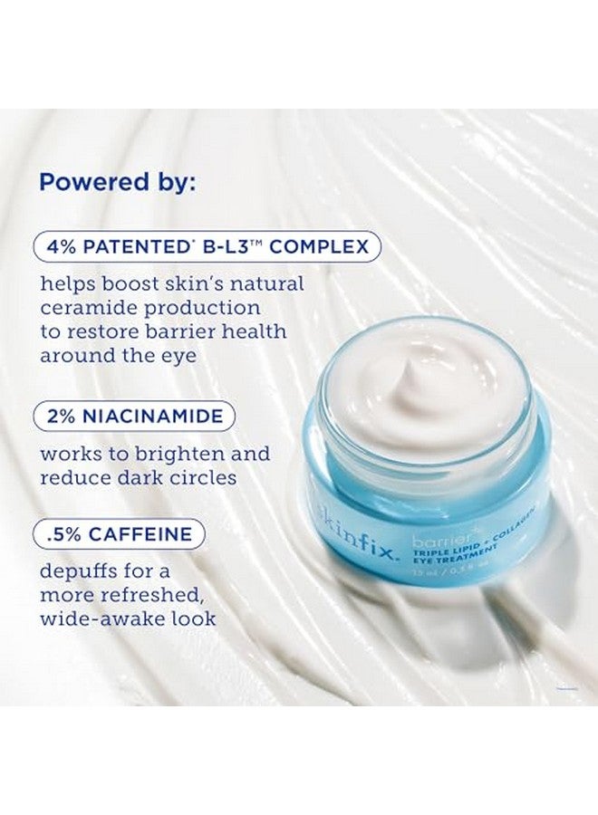 Barrier+ Triple Lipid + Collagen Eye Treatment Infused With Caffeine Niacinamide And Peptides For Depuffing Tightening And Undereye Brightening 15 Ml