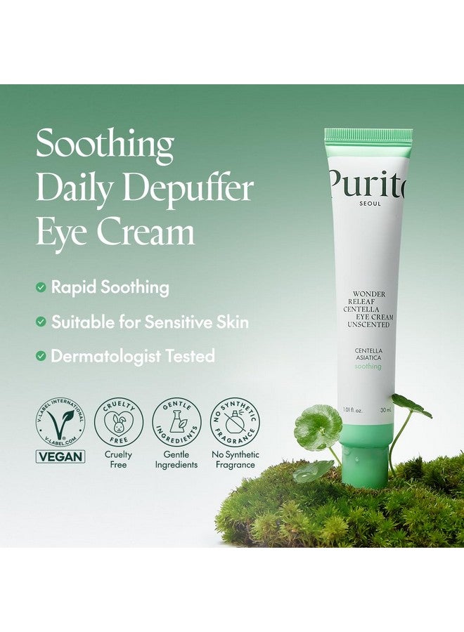 Seoul Wonder Releaf Centella Eye Cream Unscented Korean Centella For Sensitive Skin Soothing Facial Eye Cream For Face Dark Circles Around Eyes Wrinkles Puffiness Kbeauty 30Ml 1Fl.Oz