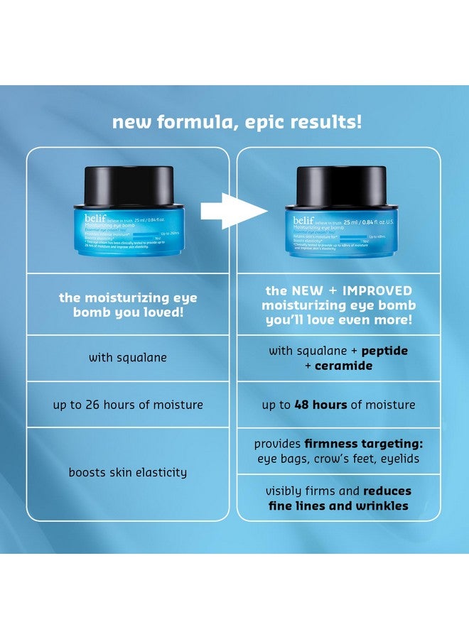 The True Cream Moisturizing Eye Bomb Eye Cream Firms And Reduces Fine Lines Crow'S Feet And Wrinkles Peptide Ceramide Squalane Kbeauty