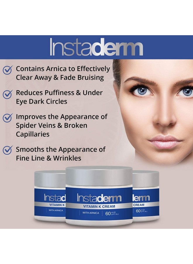 Vitamin K Cream Bruise Healing Formula With Arnica. Dark Spot Moisturizer For Bruising Spider Veins & Broken Capillaries. Repair Under Eye Dark Circles & Puffiness.