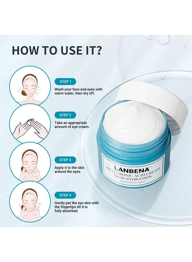Eye Cream For Wrinkles Antiaging Eye Cream With Hyaluronic Acid Reduce Fine Lines Firm Eye Skin Puffy Eyes And Dark Circles Treatments