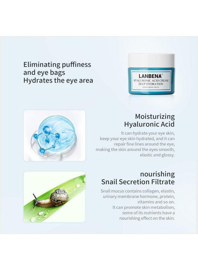 Eye Cream For Wrinkles Antiaging Eye Cream With Hyaluronic Acid Reduce Fine Lines Firm Eye Skin Puffy Eyes And Dark Circles Treatments