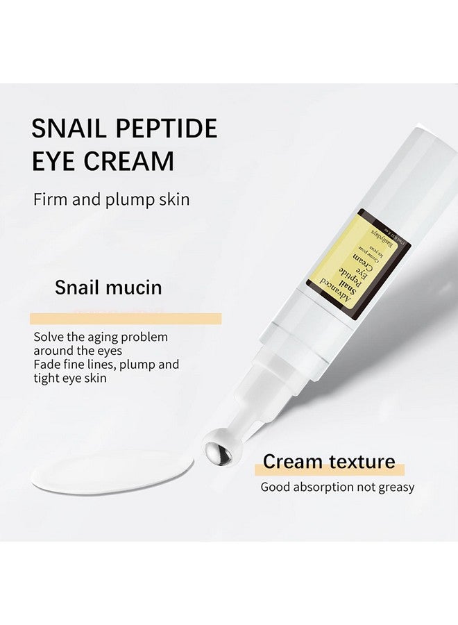 Snail Peptide Advanced Under Eye Cream For Dark Circles With 360° Massage Ball Reduces Wrinkles &Fine Lines Eye Essence Rollon Firms Moisturizes And Tightens Puffy Eyes For Men&Women