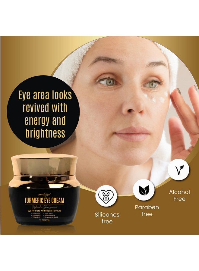 Turmeric + Vitamin C Eye Cream Booster Anti Aging Eye Cream Hydrating & Moisturizing Eye Cream For Dark Circles Puffiness Visible Results Under Eye Cream Reduces Eye Bags & Fine Lines.