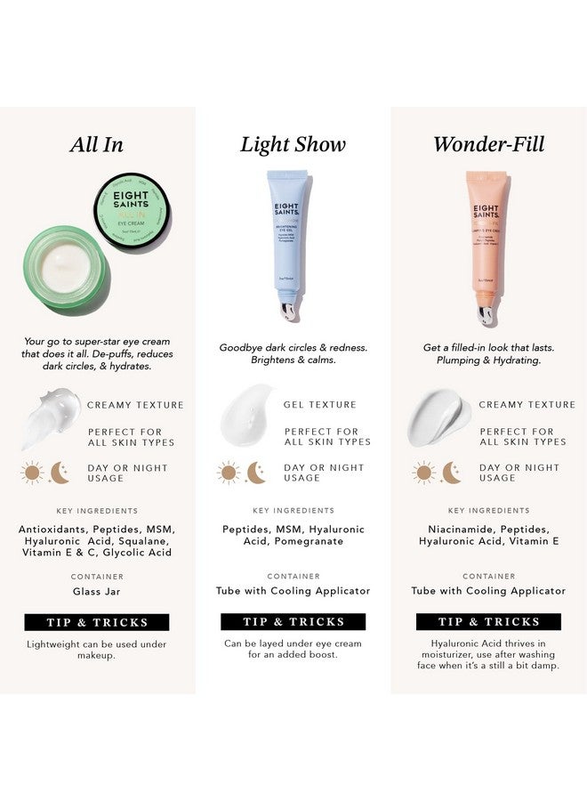Wonderfill Plumping Eye Cream Natural And Organic Anti Aging Under Eye Cream To Plump Skin Reduce Wrinkles Fine Lines And Under Eye Bags Dark Circles Under Eye Treatment 0.5 Ounces