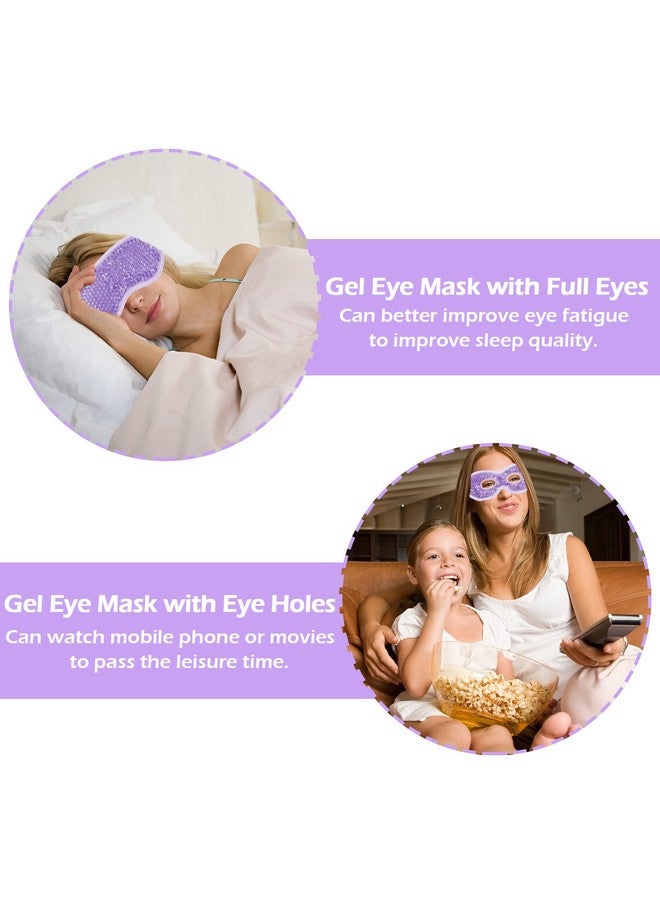 2Pcs Gel Eye Mask Reusable Hot Cold Compress Pack Eye Therapytherapeutic Gel Eye Spa Pad For Puffiness/Dark Circles/Eye Bags/Dry Eyes/Headaches/Migraines/Stress Reliefpurple&Pink