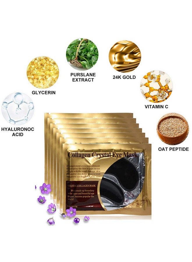 Eye Mask 30 Pairs Collagen Under Eye Patches Black Crystal Eye Gel Pads For Reducing Dark Circles Lighten Wrinkles Antiaging Moisturizing Fine Lines Eye Bags Puffiness Women Men