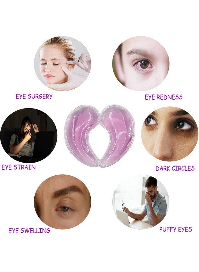 Reusable Gel Eye Ice Pack Cooling Eye Pad Hot ＆ Cold Treatment For Eye Strain Eye Swelling Eye Redness Puffy Eyes Dark Circles Smooth Fine Lines And Eye Recover Surgery. (Purple ＆ 10Pcs)