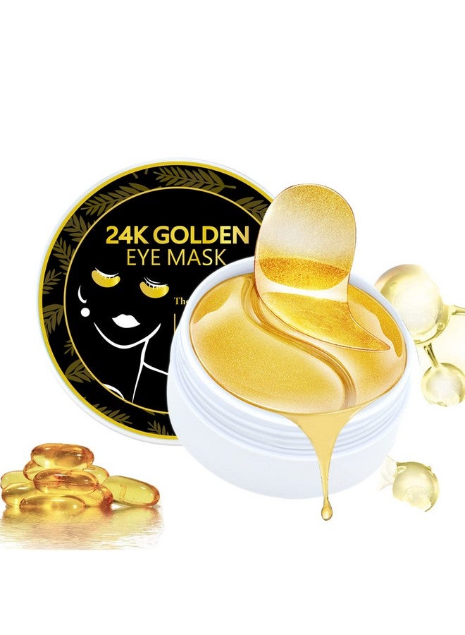 Under Eye Patches 24K Gold Eye Mask 60Pcs Under Eye Mask Collagen Gel Pads Patch Treatments For Lighten Wrinkles Puffy Eyes Dark Circles Antiaging Moisturizing Fine Lines Eye Bags Women Men