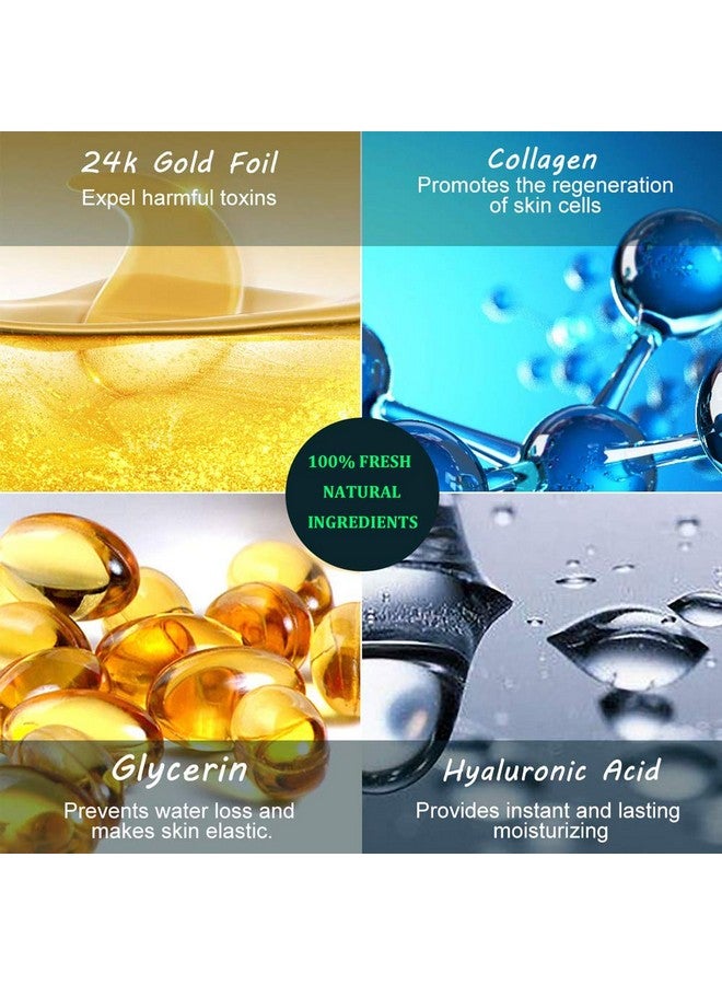 Under Eye Patches 24K Gold Eye Mask 60Pcs Under Eye Mask Collagen Gel Pads Patch Treatments For Lighten Wrinkles Puffy Eyes Dark Circles Antiaging Moisturizing Fine Lines Eye Bags Women Men