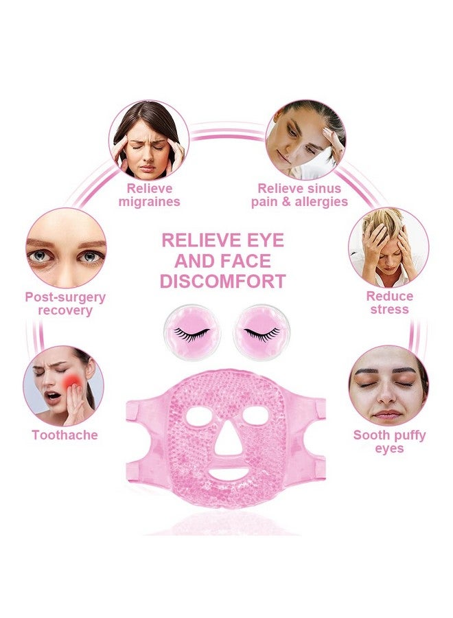 Cold Face Eye Masks Ice Face Mask Hot Cold Compress For Dark Circles Puffiness Migraines Headache Stress Redness Cooling Face Masks For Women Man Skin Care