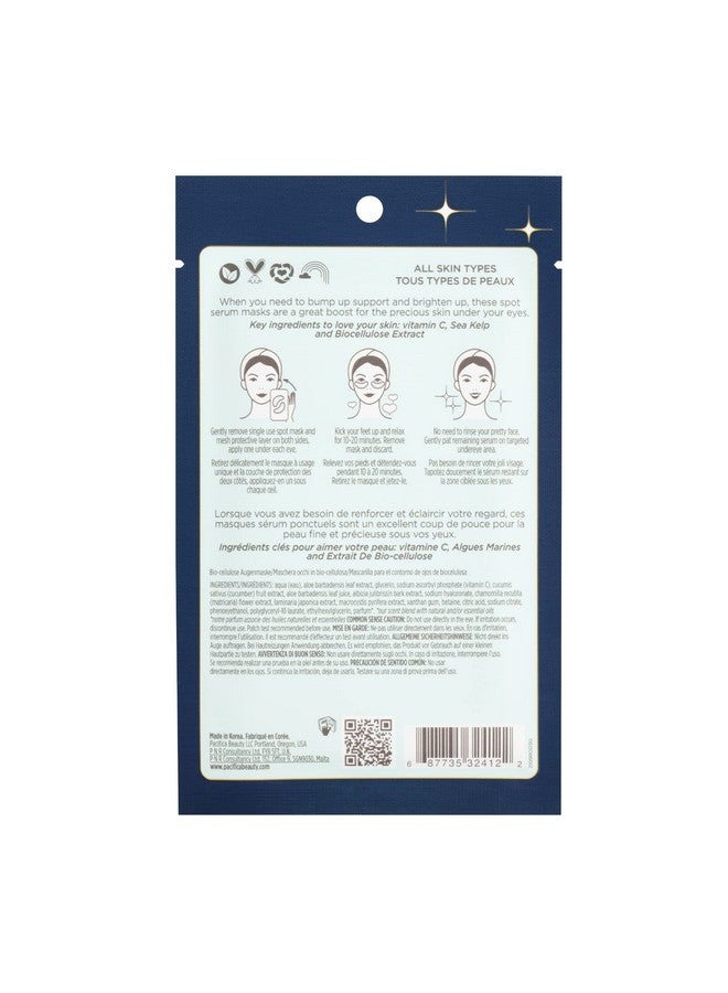 Beauty Eye Bright Vitamin C Spot Serum Mask Under Eye Patches Brightening Moisturizing Plumping For All Skin Types Plantbased Vegan + Cruelty Free Blue 1 Count