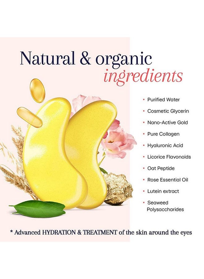 Under Eye Patches 30 Pairs Gold Eye Mask Eye Gel Pads With Collagen Treatment For Reducing Dark Circles Lighten Wrinkles Antiaging Moisturizing Fine Lines Eye Bags Puffiness For Women Men