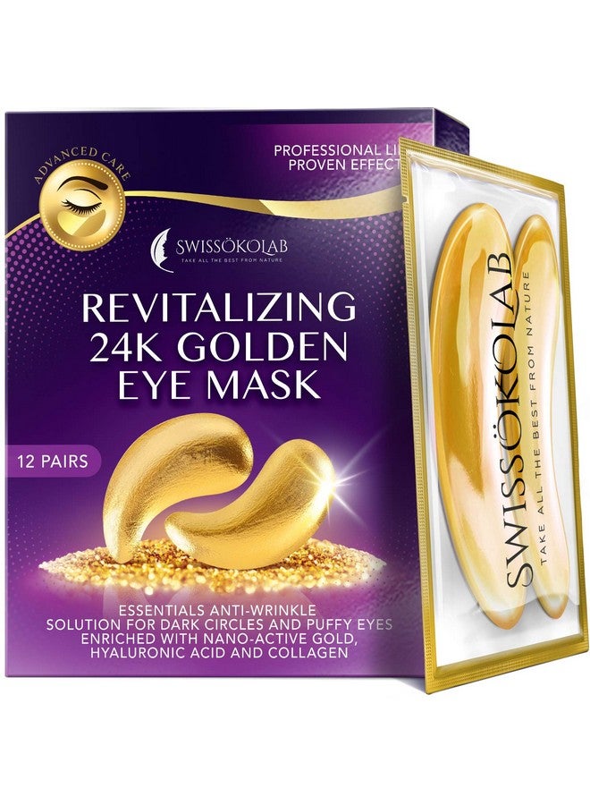 Under Eye Patches For Puffy Eyes 24K Gold Eye Mask Dark Circles And Puffiness Collagen Eye Gel Pads Moisturizing & Reducing Wrinkles Antiaging Hyaluronic Acid (Revitalising)