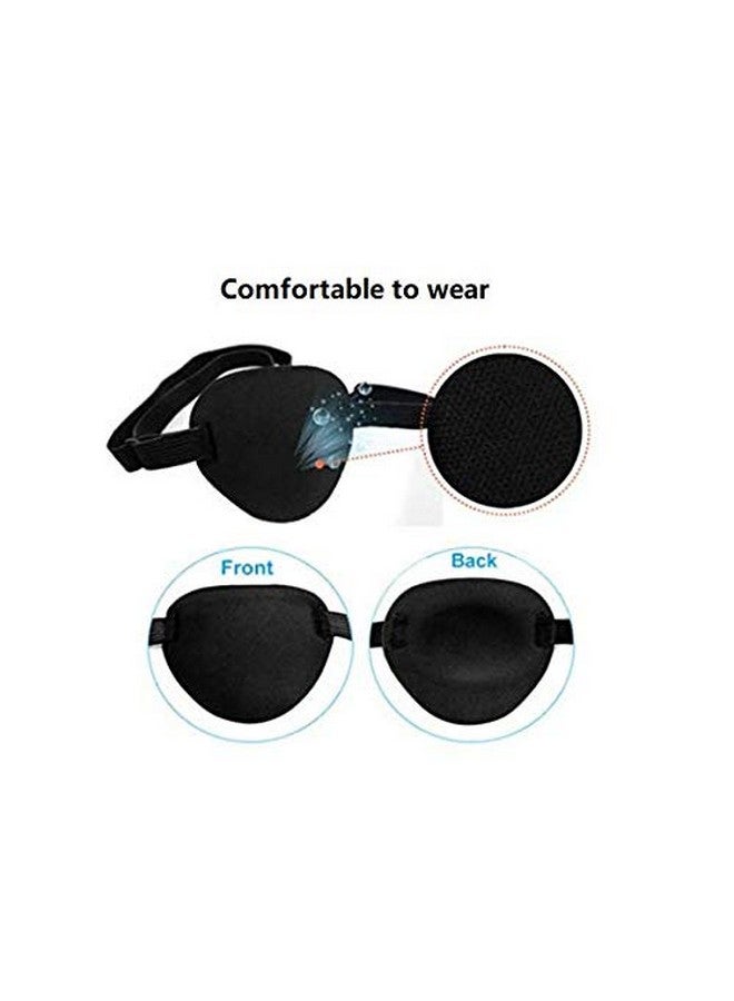 Adults And Kids Black Adjustable Soft And Comfortable Sponge Eye Patch Strabismus Eye Mask With Buckle For Recovery Eye And Cure Children Lazy Eye