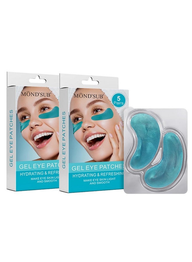 Premium Under Eye Patches Gel Eye Patches Hydrating & Refresh For Puffy Eyes Under Eye Bags & Dark Circles Natural Collagen Eye Gels Pads Crystal Antiaging Eye Mask (Light Blue)