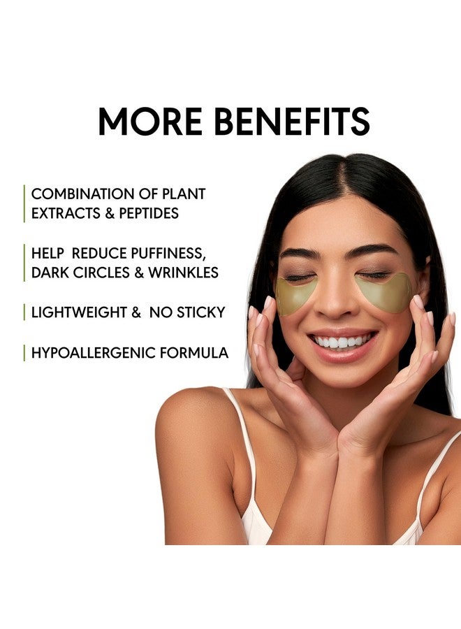 Green Tea Under Eye Patches For Wrinkles And Eye Bags Eye Masks For Dark Circles And Puffiness With Collagen Hyaluronic Acid Under Eye Mask For All Skin Types 30 Pairs