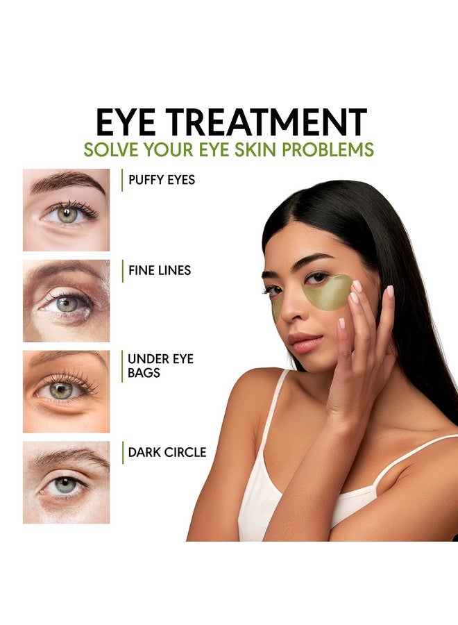 Green Tea Under Eye Patches For Wrinkles And Eye Bags Eye Masks For Dark Circles And Puffiness With Collagen Hyaluronic Acid Under Eye Mask For All Skin Types 30 Pairs
