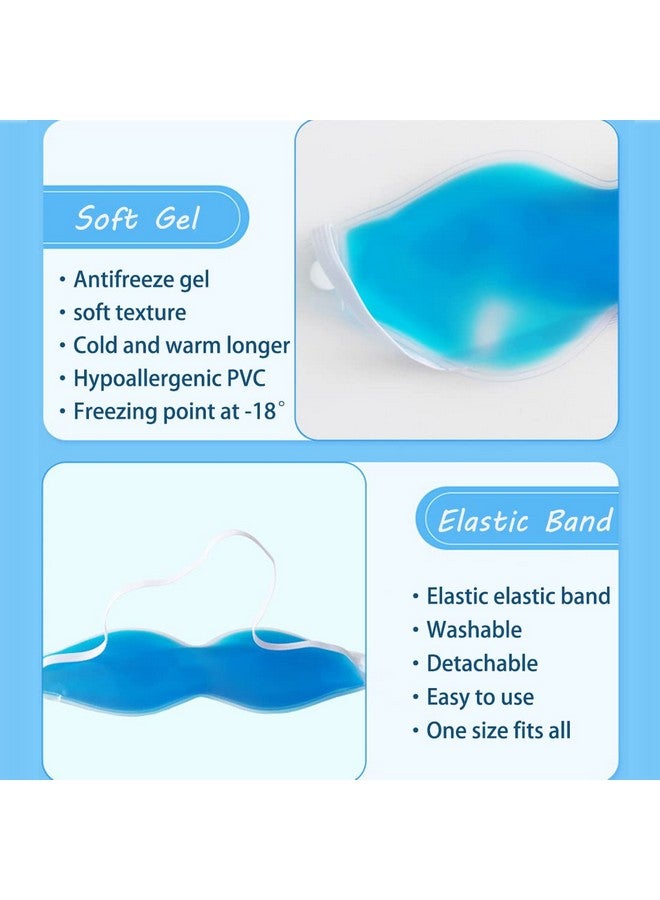 Cooling Eye Mask Reusable Cold Eye Mask For Hot Cold Treatment For Eye Strain Eye Swelling Eye Redness Puffy Eyes Dark Circles Smooth Fine Lines And Eye Recover Surgery. 2 Packs (Blue)