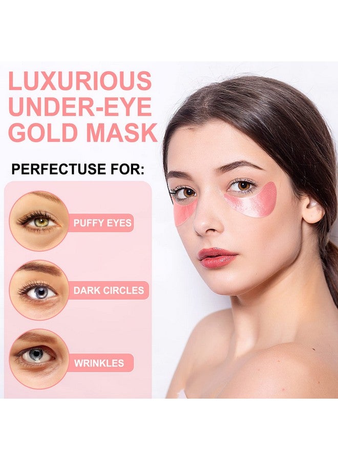 Eye Mask30 Pairs Rose Under Eye Patches Skin Care Productseye Masks Skincare For Dark Circles And Puffiness Reduce Wrinkles Eye Bags And Fine Lines For Women And Man With Hair Clips