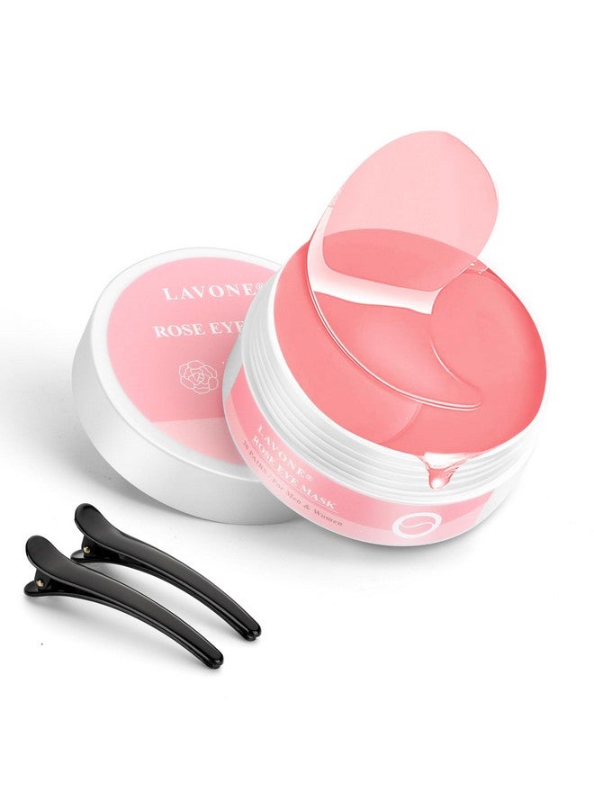 Eye Mask30 Pairs Rose Under Eye Patches Skin Care Productseye Masks Skincare For Dark Circles And Puffiness Reduce Wrinkles Eye Bags And Fine Lines For Women And Man With Hair Clips