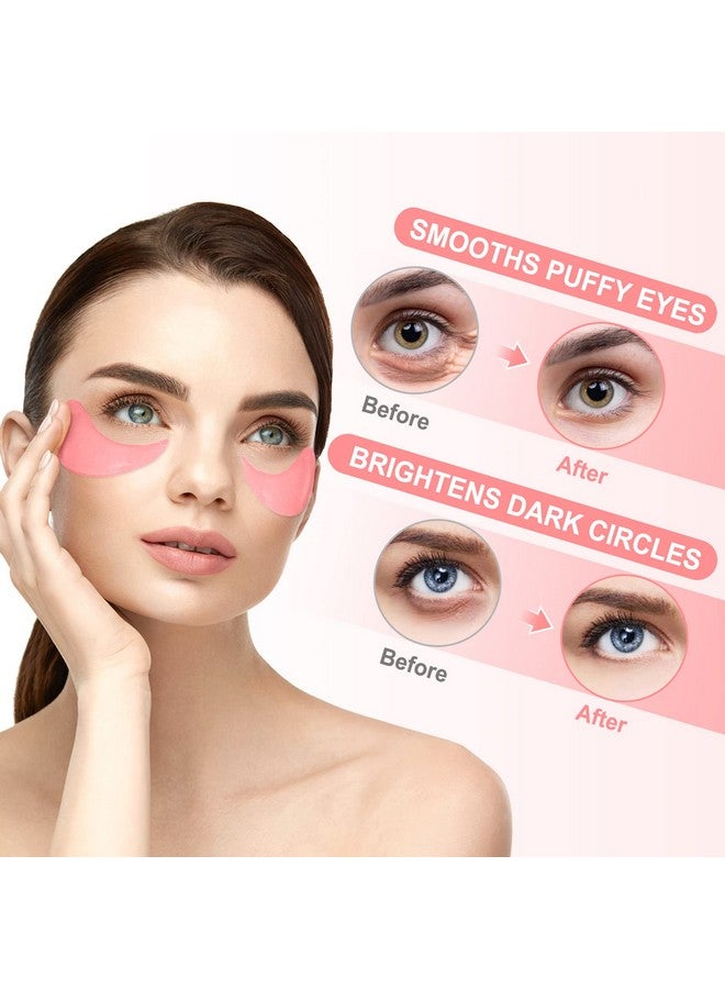 Eye Mask30 Pairs Rose Under Eye Patches Skin Care Productseye Masks Skincare For Dark Circles And Puffiness Reduce Wrinkles Eye Bags And Fine Lines For Women And Man With Hair Clips