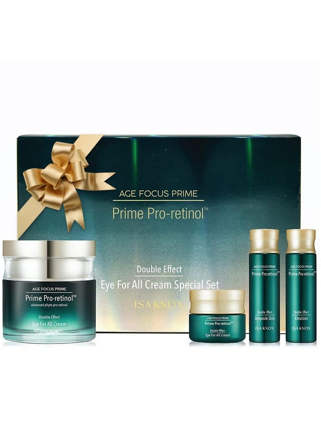 Age Focus Prime Double Effect Eye For All Cream Set (3.4Fl Oz) Korean Skincare Set Lightweight Rich Eye Cream Toner Emulsion With Daytime Retinol Mothers Day Gifts
