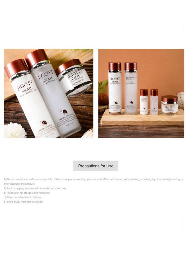 Snail Essence Moisture Skin Care 3Set K Beauty Snail Cream Moisturizer Toner Antiaging Hydration