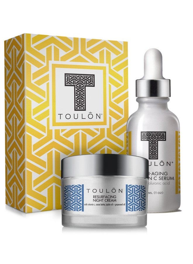 Vitamin C Anti Aging Skin Care Kits; Women Beauty Gifts Vitamin C Serum With Hyaluronic Acid And Vit C Moisturizer For Face For Night & Day; Gift Set Kit