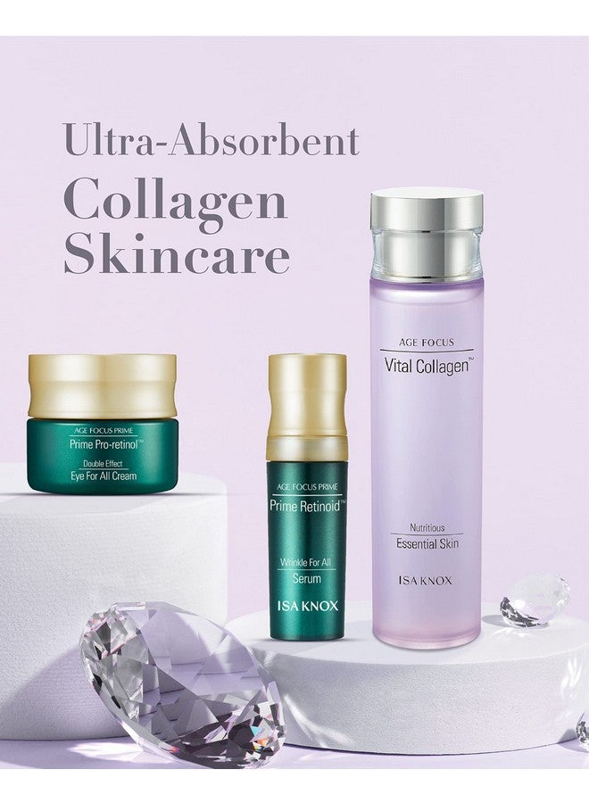 Age Focus Vital Collagen Emulsion Prime Wrinkle For All Serum & Prime Eye For All Cream (177 Ml/5.99 Fl Oz) Korean Skin Care By Lg Beauty. Vitamins C B12 & E.