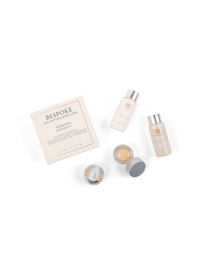 Hydration 4Pc Mini Set Age Defying Best Sellers Hydration Kit With Ore Probiotic Lotion Mandarin Body Oil Earth Reparative Balm & Sun Bath Bomb