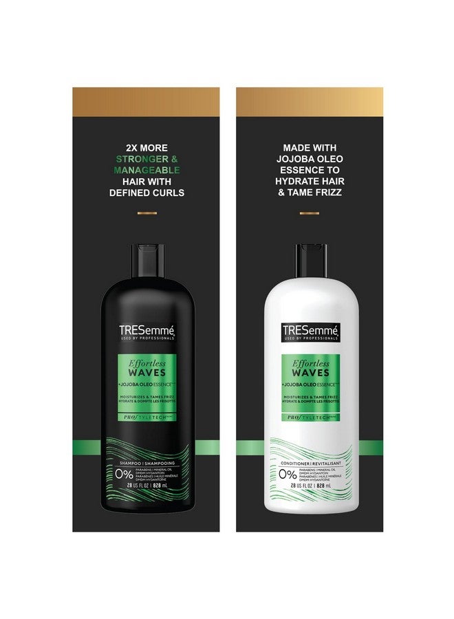 Shampoo And Conditioner Set Effortless Waves Curly Hair Products For Women/Men Jojoba Oil For Hair Anti Frizz Hair Products 28 Fl Oz (2 Piece Set)