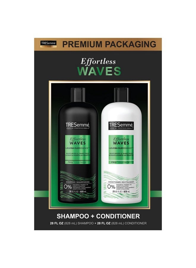 Shampoo And Conditioner Set Effortless Waves Curly Hair Products For Women/Men Jojoba Oil For Hair Anti Frizz Hair Products 28 Fl Oz (2 Piece Set)