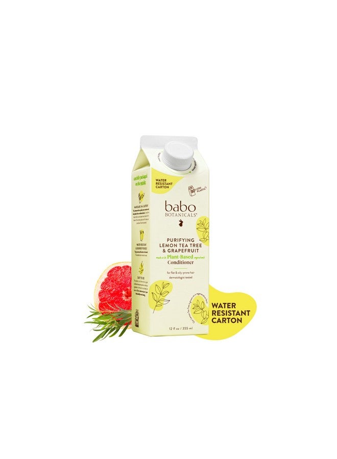 Purifying Lemon Tea Tree & Grapefruit Conditioner For Flat Oily Prone Hair Add Body & Shine Citrusmint Fragrance Waterresistant Carton W. 80% Less Plastic Vegan