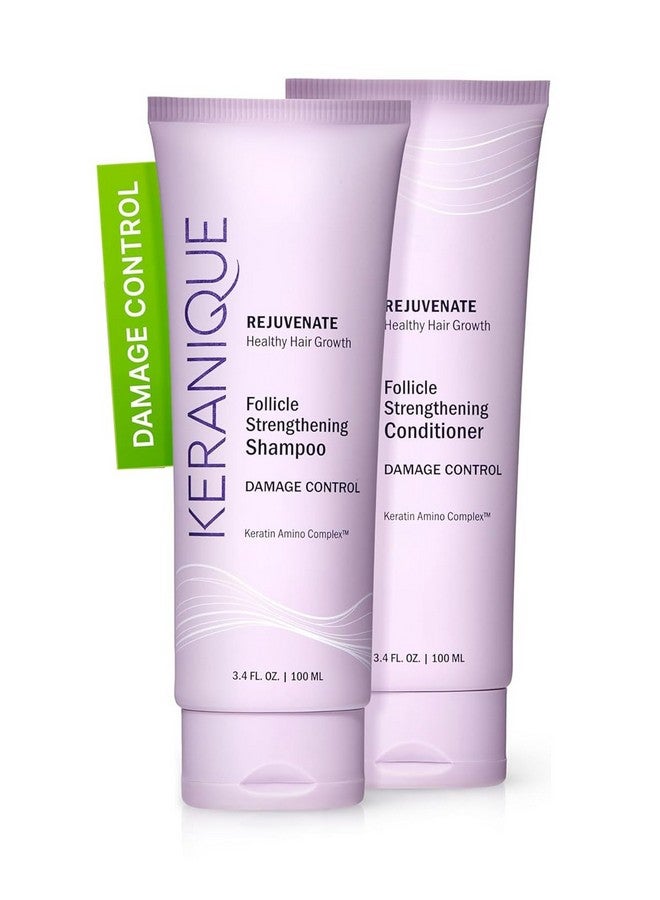 Shampoo And Conditioner For Damaged Hair Antibreakage Damage Control Set For Thinning Hair Intense Repair Deep Conditioning Antihairfall Routine W/Keratin Great For Colored Hair